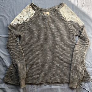 Hollister Lace Panel Knit Sweater